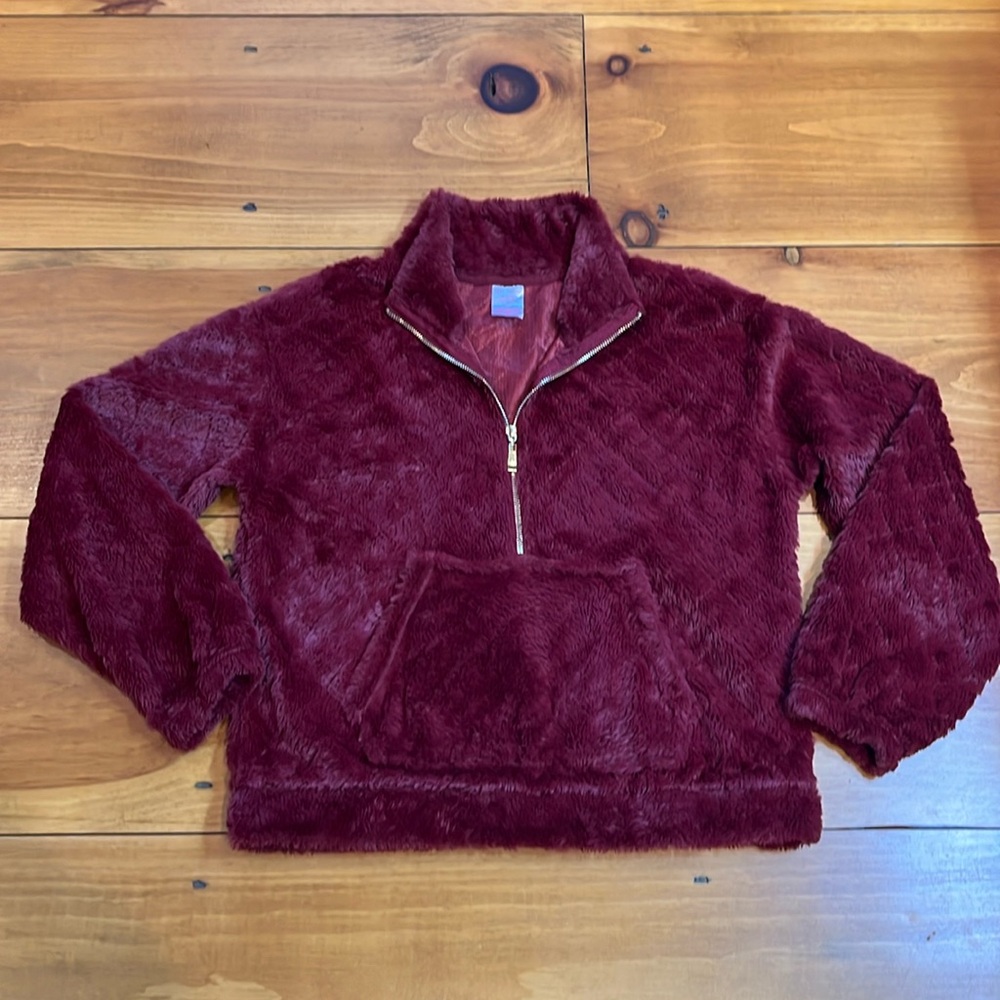 NO BOUNDARIES Burgundy Half Zip Pull Over Fleece Sz M